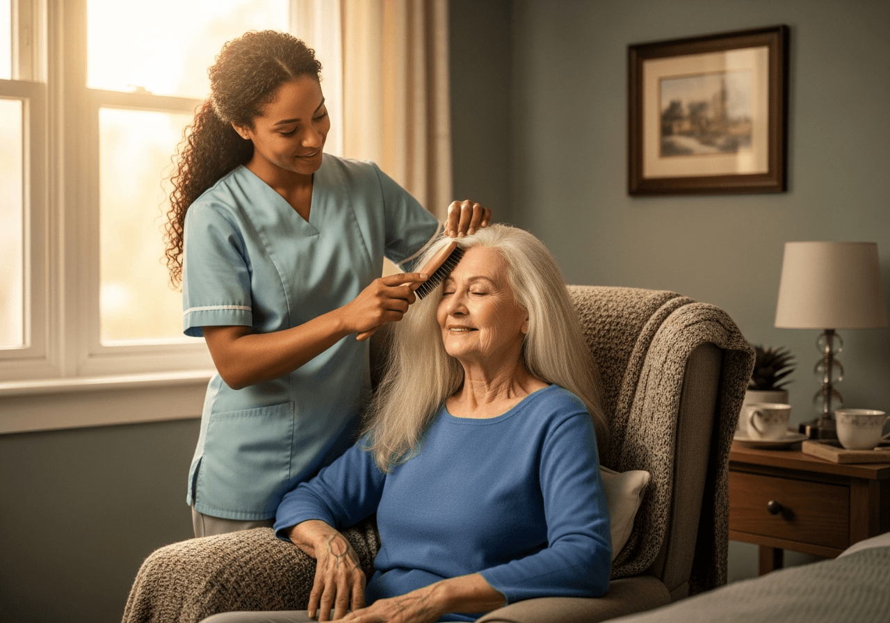 Assistance with ADLs caregiver with patient