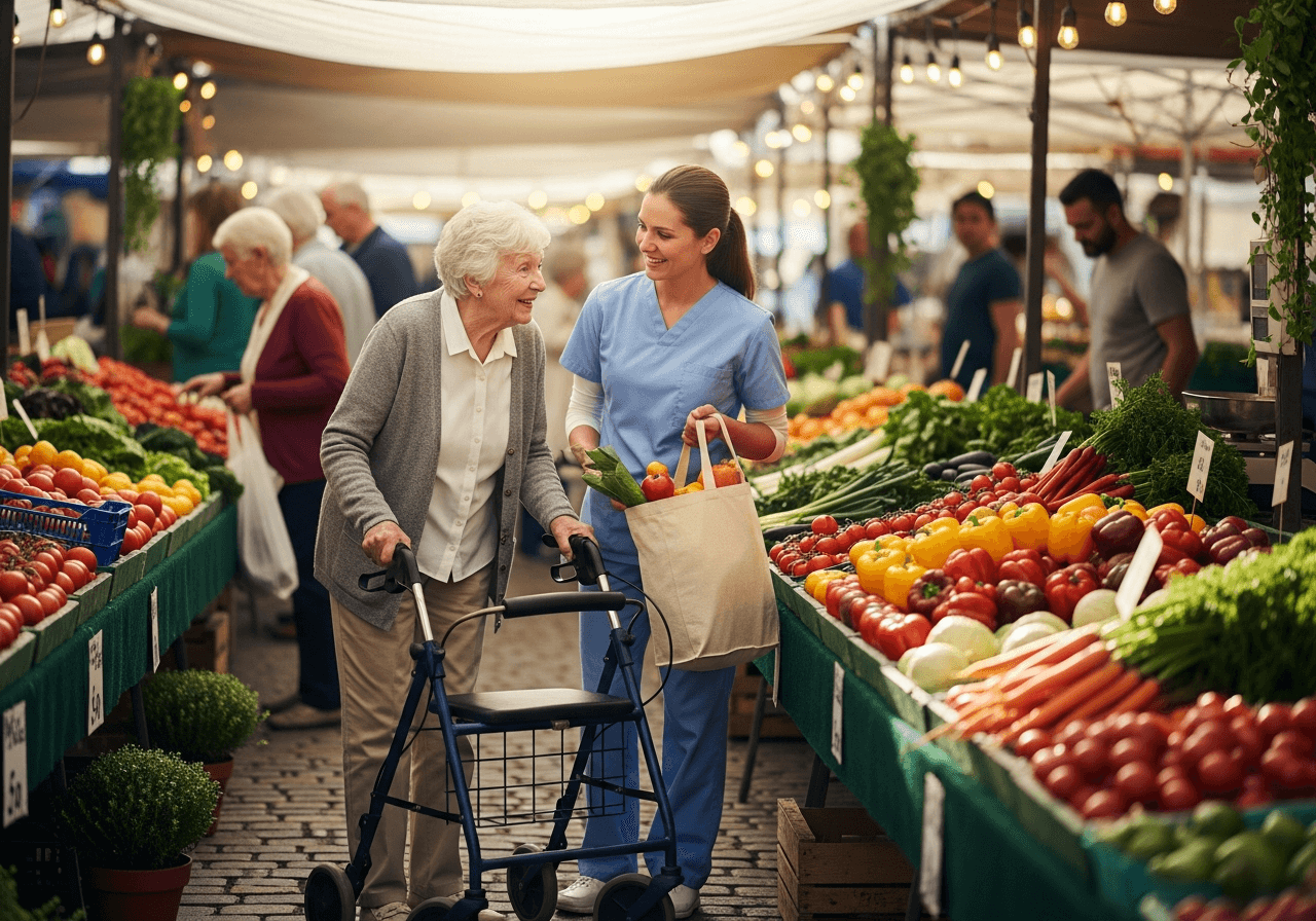 Errand Running / Shopping caregiver with patient