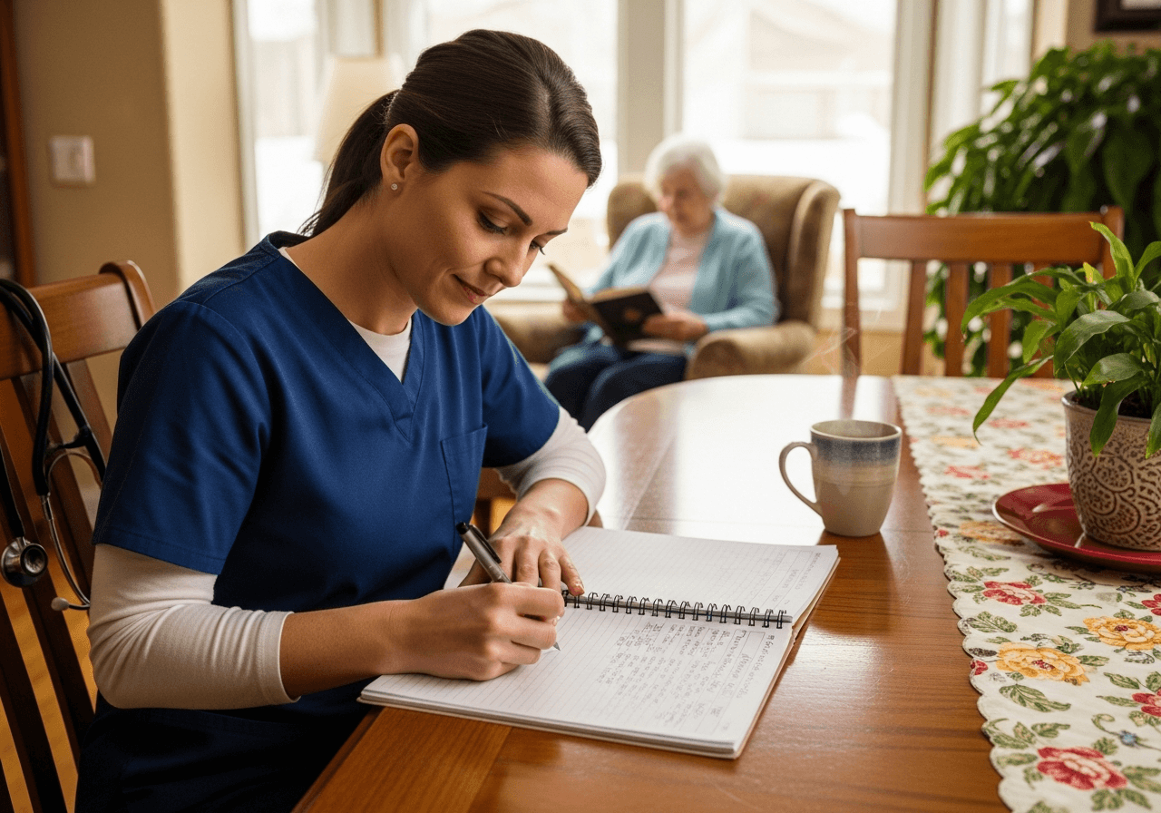 Licensed Practical Nurse (LPN) Services caregiver with patient